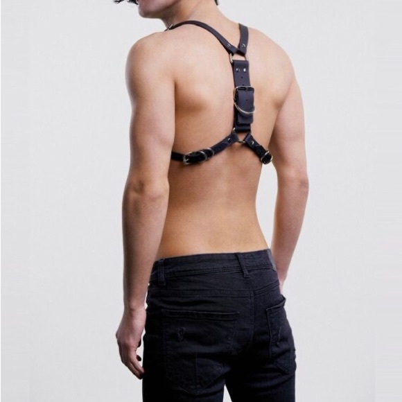 Men’s Leather Lingerie Body PU Leather Straps Belts Harness - Picture 2 of 4